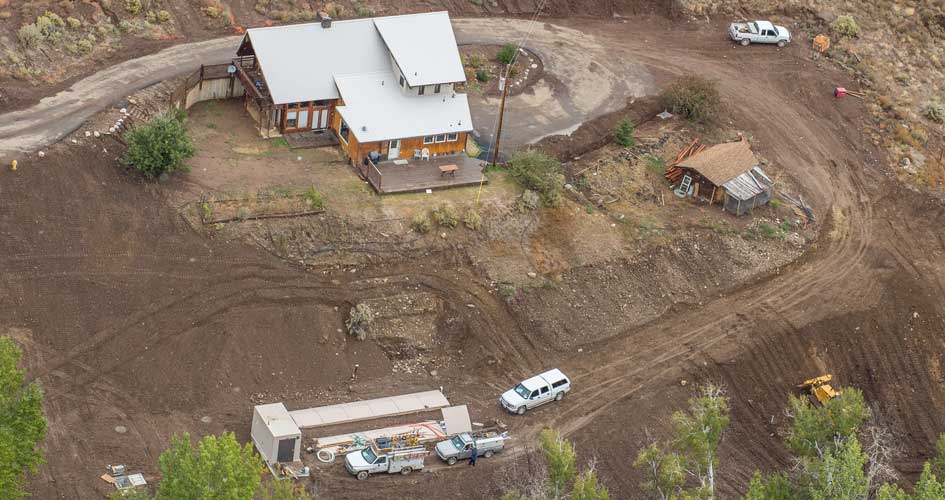The treatment system contruction site from above
