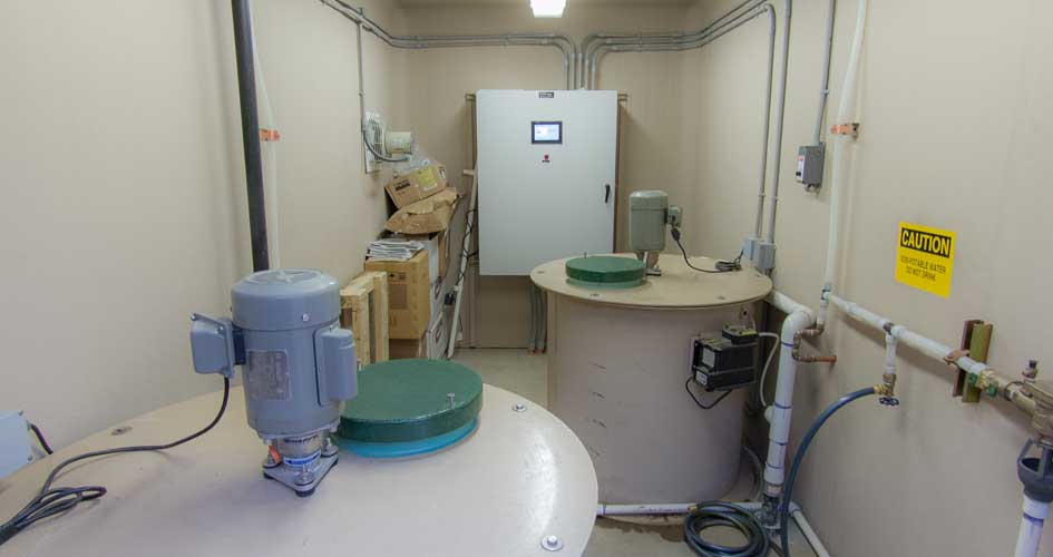 AdvanTex treatment controls and chemical feed building interior