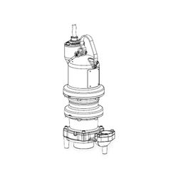 Barnes Blade NGV50N2 Submersible Grinder Pump 5.0 HP 208-230/460V 3PH Manual grinder pump, Barnes NGV Series, submersible grinder pump, barnes non explosion Proof grinder pump