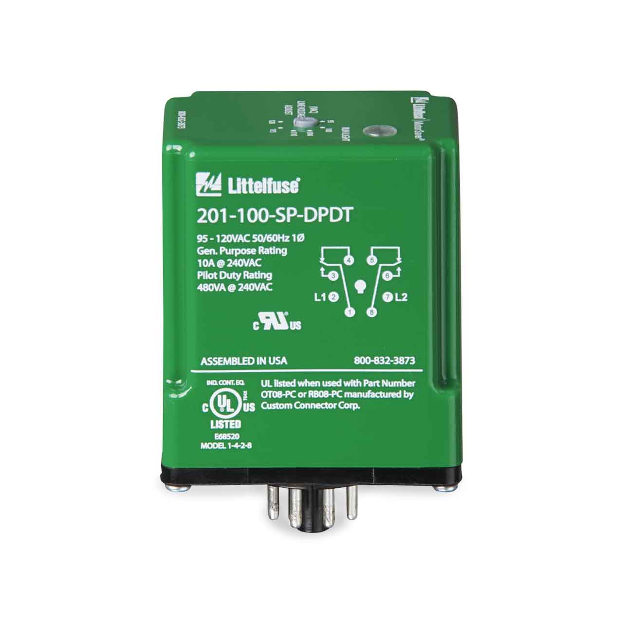 Littelfuse 201-100-SP-DPDT Single-Phase Plug-in Voltage Monitor 95-120V