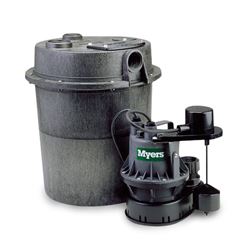 Myers ED-25 Packaged Sump System 0.25 HP 115V 10 Cord Myers ED-25 sump basin, ED25, sump pump, utility pump, dewatering pump, basement pump, effluent pump