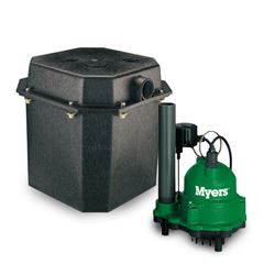 Myers ED33V1 Packaged Sump System 0.33 HP 115V 15 Cord Myers ED33 sump basin, ED33, sump pump, utility pump, dewatering pump, basement pump, effluent pump