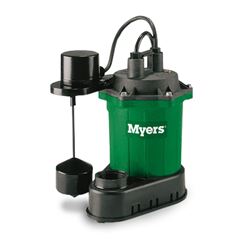 Myers S33V1 Sump Pump 0.33 HP 115V 10 Cord Automatic Myers S33A1, S33V1, S33P-1, S33M1C, S33A1C, S33V1V, S33PC-1, S33PV-1, sump pump, utility pump, dewatering pump, basement pump