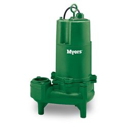 Myers WHR10-21-DS Sewage Pump 1.0 HP 230V 1 PH Dual Seal Manual 20' Cord Myers WHR, Myers WHR10-DS, WHR10-21-DS, WHR7-21-DS-L/D, WHR10-03-DS-L/D, WHR10-23-DS-LD, WHR10-43-DS-L/D, WHR10-53-DS-L/D, double seal, dual deal sewage, sewage pump, ejector pump, solid sewage pump, solids handling pump